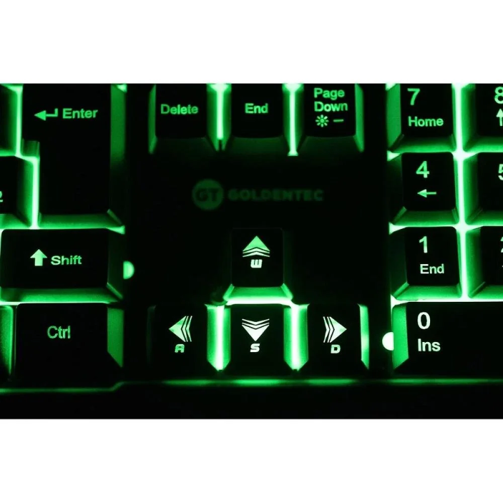 Imagem 5 de 5 do produto Teclado Gamer Goldentec GT Legend, LED Backlight, ABNT2, Anti-Ghosting,  107 Teclas retroiluminadas, Verde Alumínio