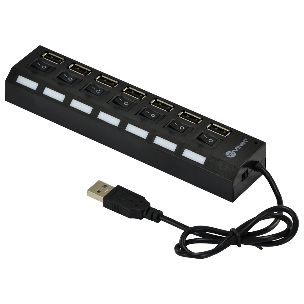 Imagem 5 de 5 do produto Hub Usb 2.0 7 Portas, Com Cabo E Led Indicador - Huv-40