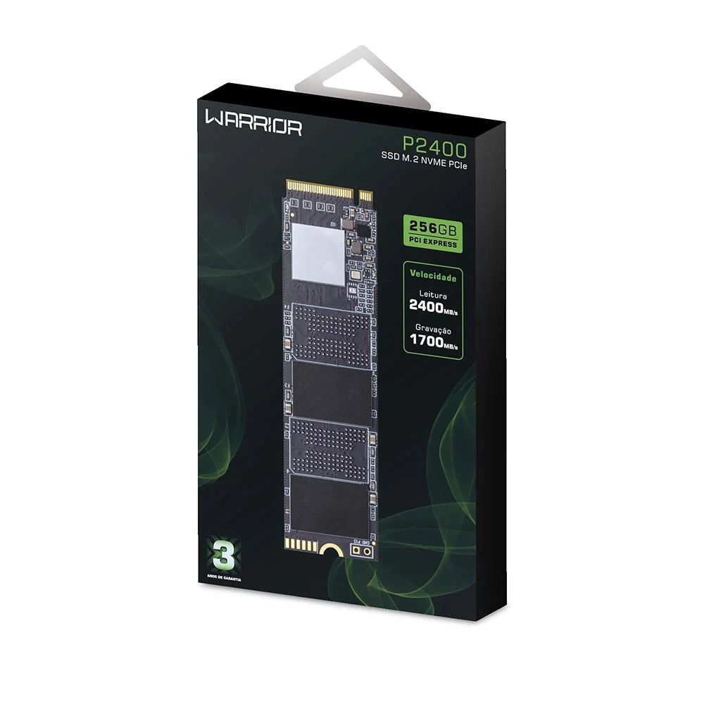 SSD Multi 256GB M2 PCIE Nvme Leitura 2400MBs