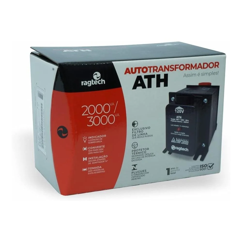 Imagem 2 de 4 do produto Auto Transformador Ragtech Ath2000,  Bivolt, 2000VA, Preto - 20ath4475