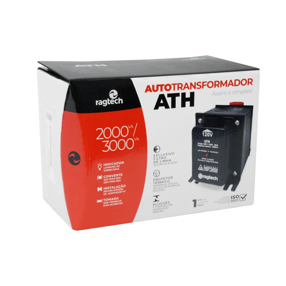 Imagem 4 de 4 do produto Auto Transformador Ragtech Ath2000,  Bivolt, 2000VA, Preto - 20ath4475