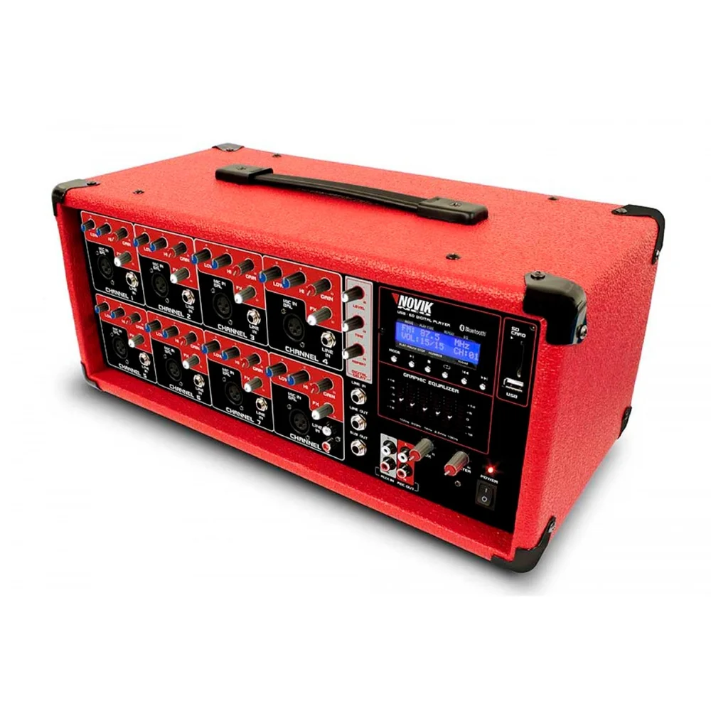 Mesa De Som Amplificada 8 Canais Nvk 8500 Bt