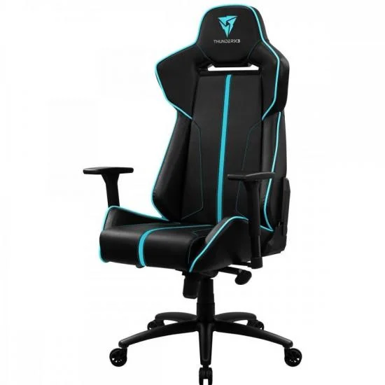 Imagem 4 de 5 do produto Cadeira Gamer Thunderx3 BC7 Larger, Peso Suportado até 150Kg, Almofadas de pescoço e lombar, Preto E Ciano