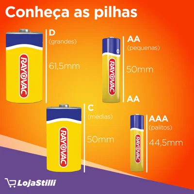 Pilha Rayovac As Amarelinhas Aaa Palito Tubo Com 40 1,5v — foto 3