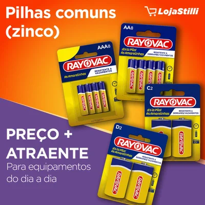 Pilha Rayovac As Amarelinhas Aaa Palito Tubo Com 40 1,5v — foto 5
