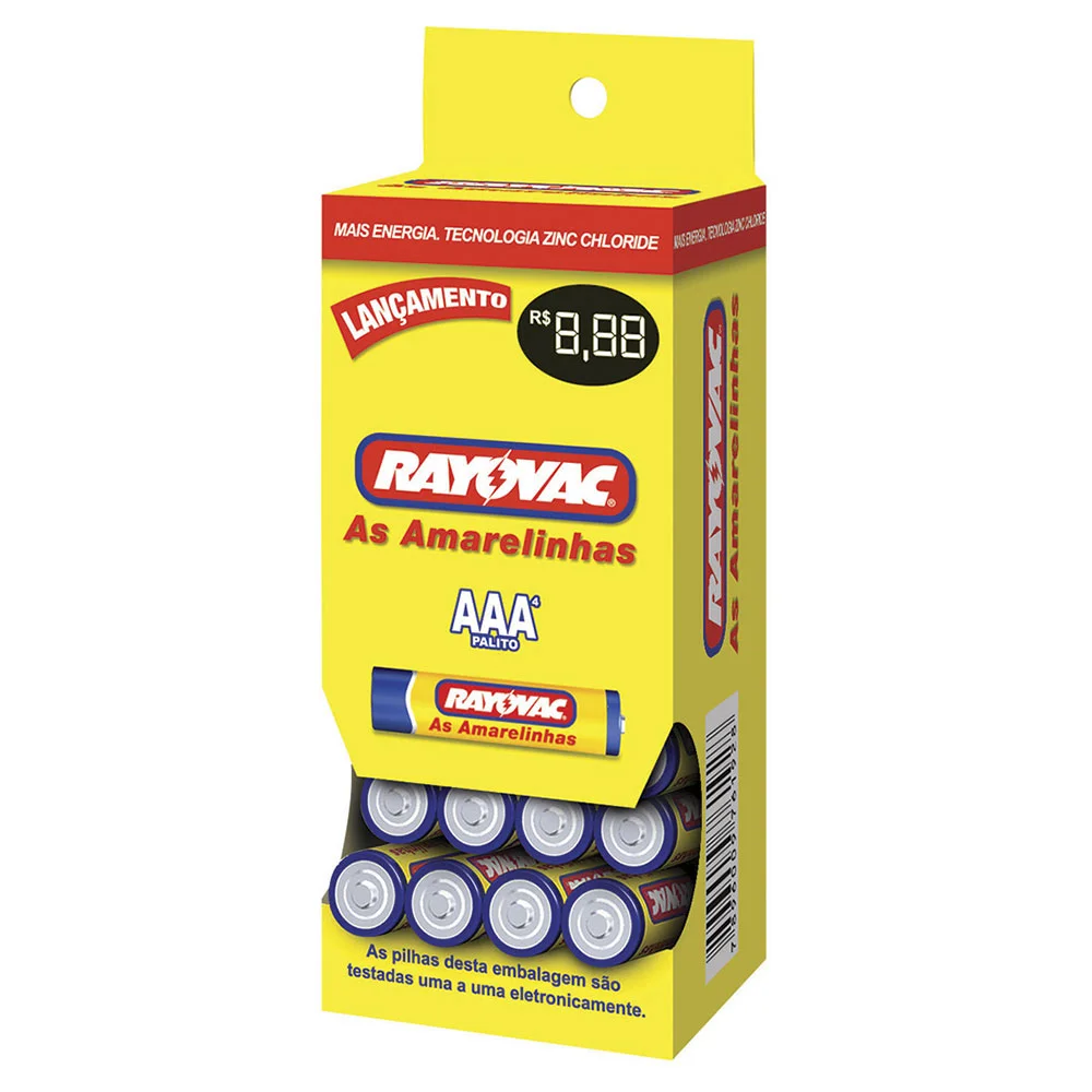 Pilha Rayovac As Amarelinhas Aaa Palito Tubo Com 40 1,5v Pilha Rayovac As Amarelinhas Aaa Palito Tubo Com 40 1,5v