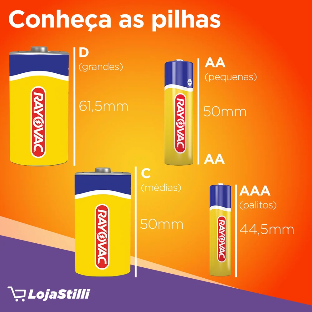 Pilha Rayovac As Amarelinhas Aaa Palito Tubo Com 40 1,5v Pilha Rayovac As Amarelinhas Aaa Palito Tubo Com 40 1,5v