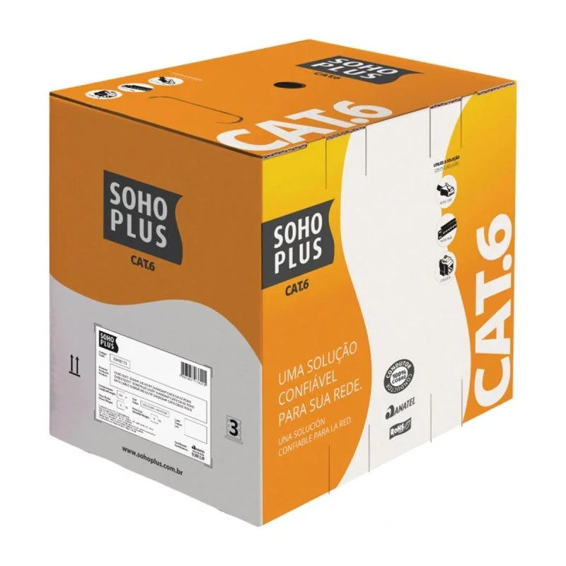 Imagem 5 de 5 do produto Cabo Lan Furukawa Sohoplus U/utp  Cat6 Cmx Azul Rohs - 24awgx4p