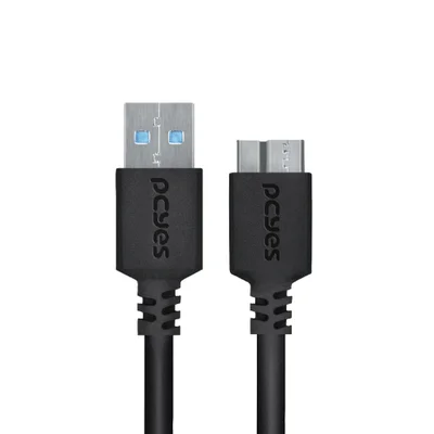 Cabo Para Hd Externo Usb A 3.0 Macho Para Micro Usb B 3.0 (10 Pinos) Macho 28awg Puro Cobre 5 Metros - Puamcm3-5