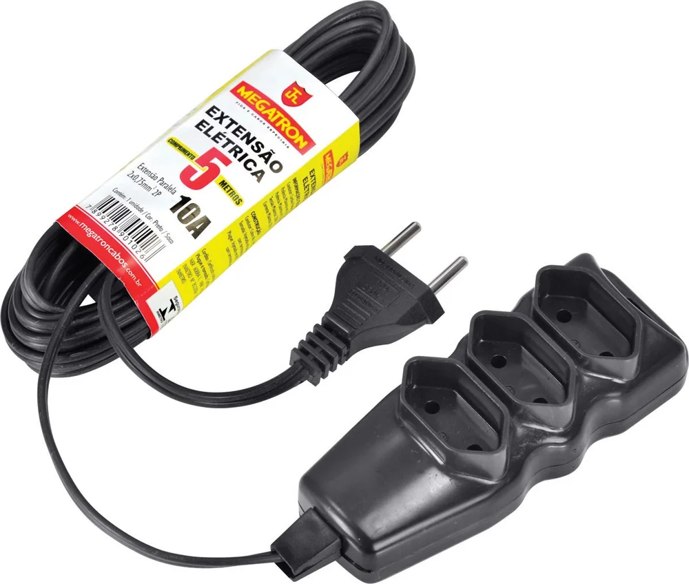 Imagem 5 de 5 do produto Extensao Cabo Pl 2x0,75 5 Metros Preta 102