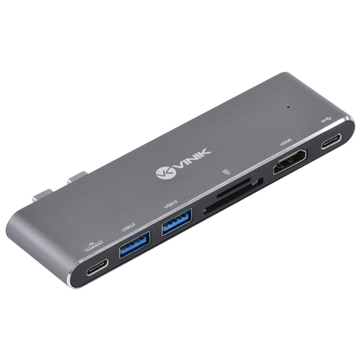 HUB,  USB Tipo C, Type c 7 Em 2, 2 USB 3.0, Leitor de Cartão Sd Tf,  Hdmi, Thunderbolt 3,Power Delivery 100w Hc-72