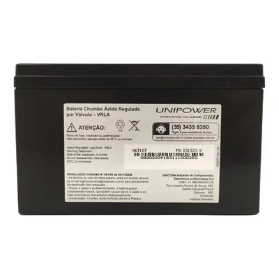 Bateria Unipower, 12v, 12ah, Selada, F250, Up12120 Rt — foto 6