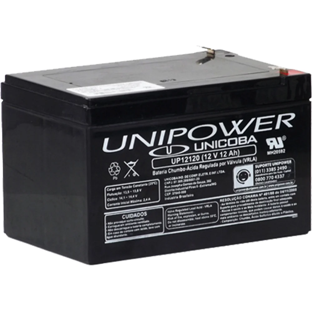 Imagem 3 de 5 do produto Bateria Unipower, 12v, 12ah, Selada, F250, Up12120 Rt