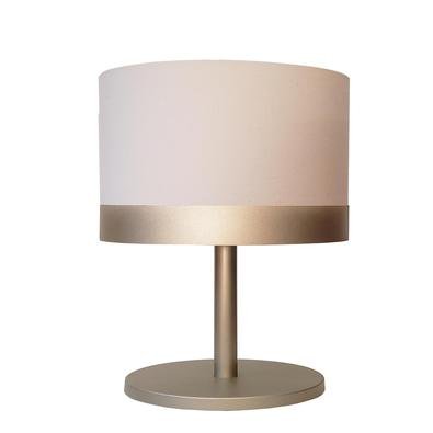 Abajur Quarto Alumínio Cor Bronze Cúpula Crú 20x43