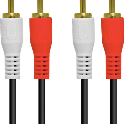 Cabo De Audio 2rca X 2rca 1.5 Metros Com Conectores Dourado - 2rca-15g