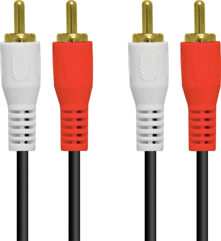 Imagem 3 de 5 do produto Cabo De Audio 2rca X 2rca 1.5 Metros Com Conectores Dourado - 2rca-15g