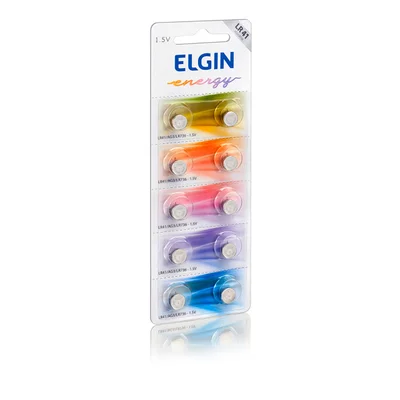 Bateria Alcalina Elgin Lr41 (ag3 / Lr736) 82261 - Cartela Com 10 Unidades