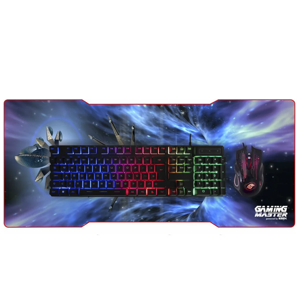 Imagem 4 de 5 do produto Mousepad Gamer K-mex Hyperspace Fx-x8335 Grande 80 X 35cm Borda Costurada  U Unica Unica