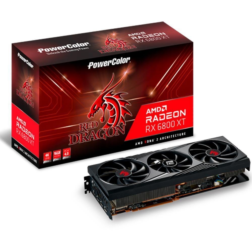 Placa de Vídeo PowerColor AMD Radeon RX 6800XT Red Dragon, 16GB, OC