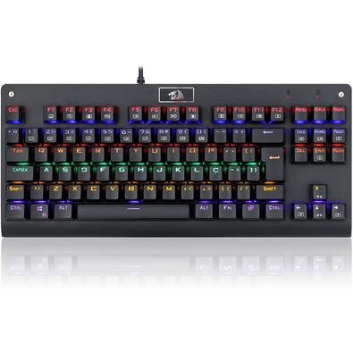 Teclado Mecânico Gamer Redragon Dark Avenger Preto Iluminação Rainbow Switch Preto K568r.