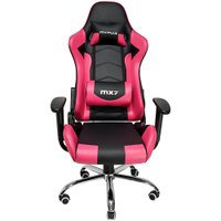 Cadeira Gamer Mymax MX7, Suportado até 150Kg, Giratória, Preto e Rosa