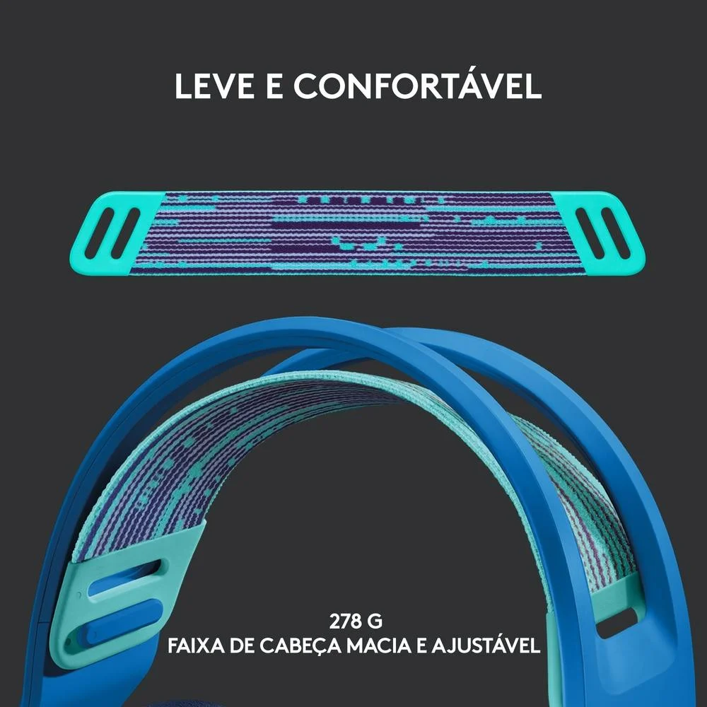 Imagem 3 de 5 do produto Headset Gamer Sem Fio Logitech G733 7.1 Dolby Surround, RGB Com Blue Voice Para Pc E Playstation Azul