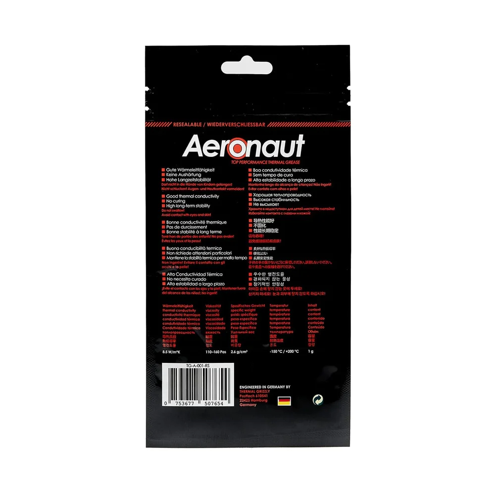 Imagem 5 de 5 do produto Pasta Térmica, Thermal Grizzly, Aeronaut, 1g - TG-A-001-RS