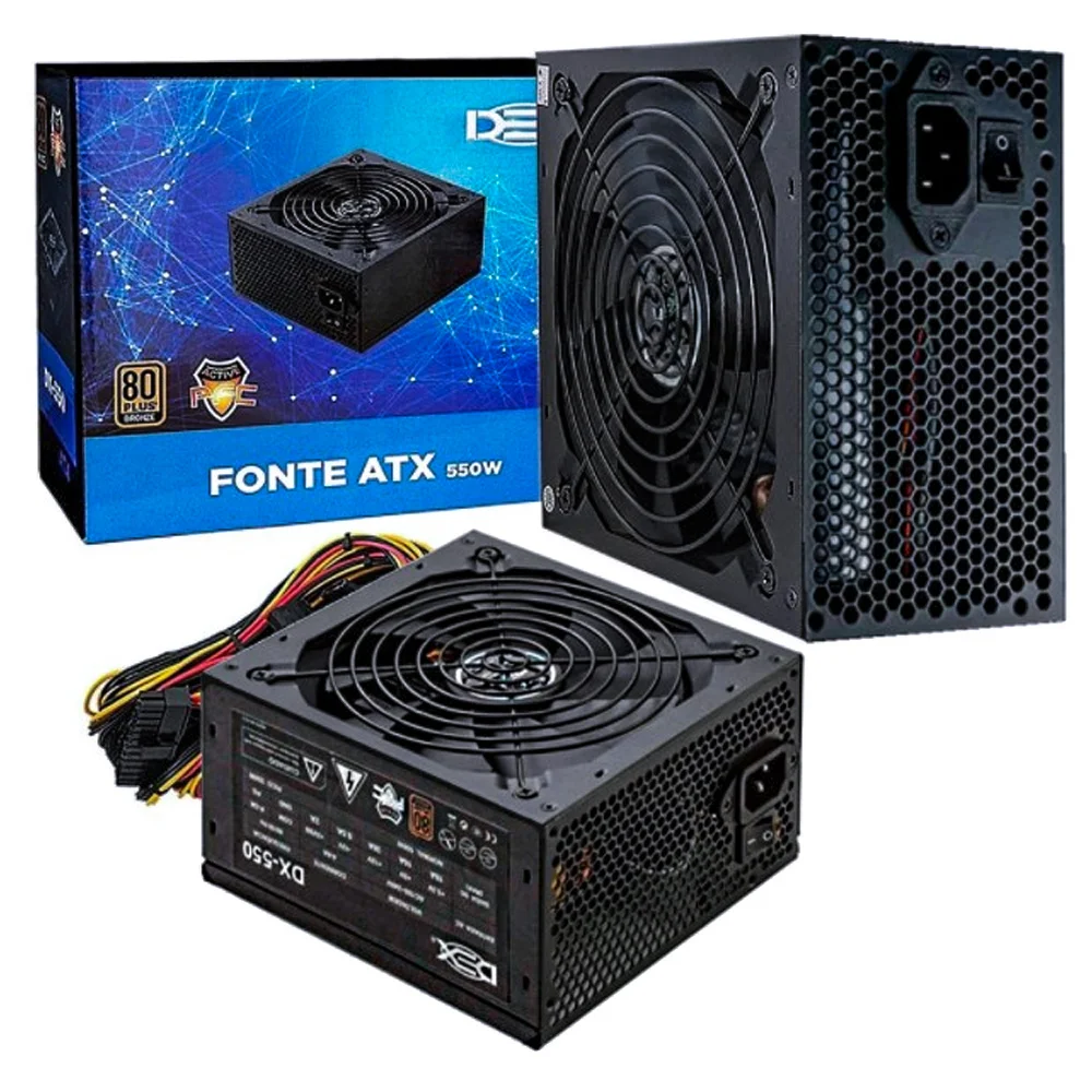 Imagem 4 de 4 do produto Fonte DEX ATX, 550W, 80 Plus Bronze, PFC Ativo - Dx-550