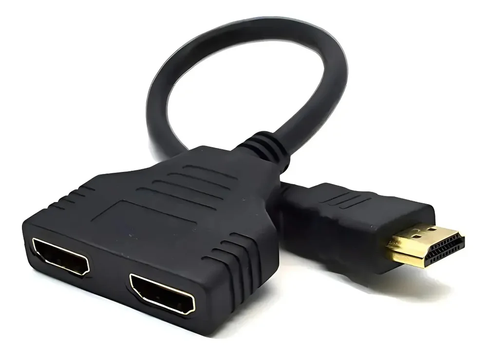 Imagem 2 de 4 do produto Cabo Adaptador Duplicador, UP, HDMI Macho Para 2 Saídas Fêmea