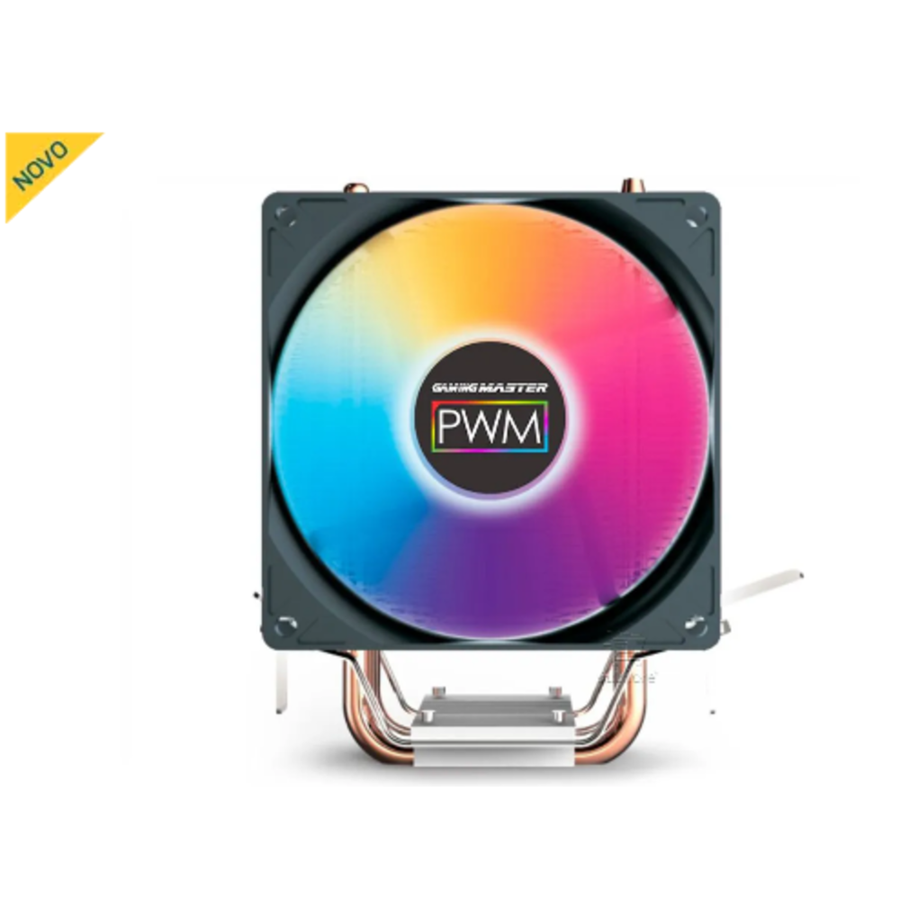 Cooler Para Processador K-MEX Gaming Master, RGB, Intel e AMD, 92mm, Preto - AC01