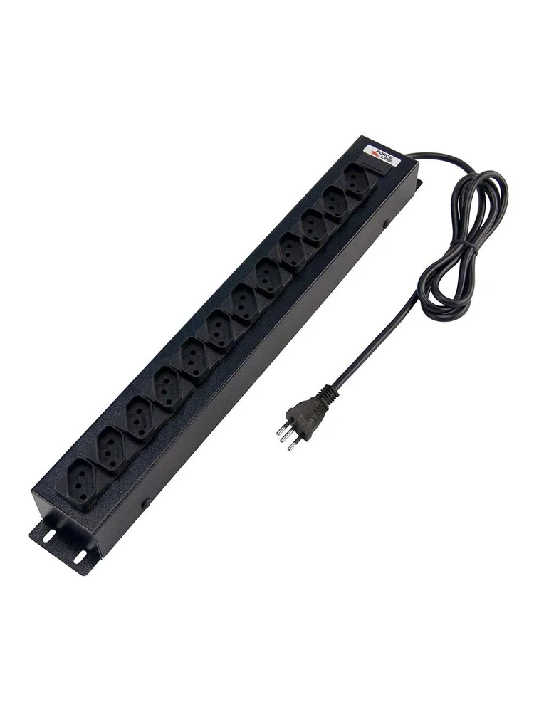 Imagem 2 de 2 do produto Filtro De Linha Force Line Regua, Com 12 Tomadas, Para Rack 19, 10a, Cabo 1.5m Forceline 0091000001