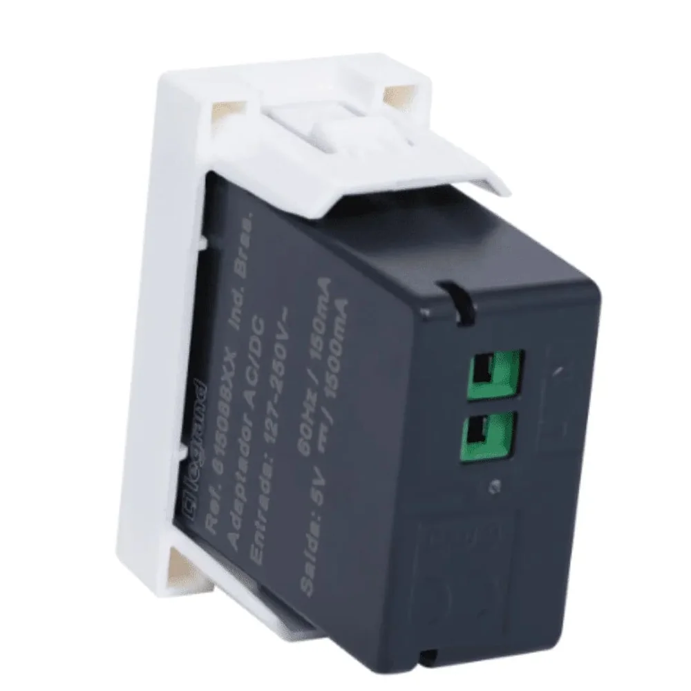 Imagem 5 de 5 do produto Módulo Tomada Legrand Pial Plus+ Carregador Usb - 1100ma - 615088bc