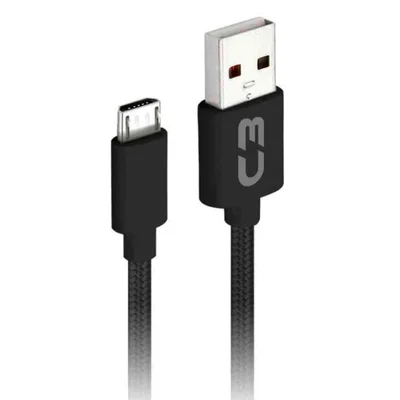 Cabo Micro USB Para USB C 3tech Cb-m21bk C3plus, 2 Metros, Preto