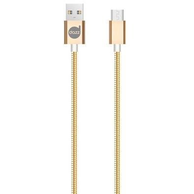 Cabo Micro Usb Para Usb - 90cm - Dourado - Metal Entrelaçado - Dazz 6013671