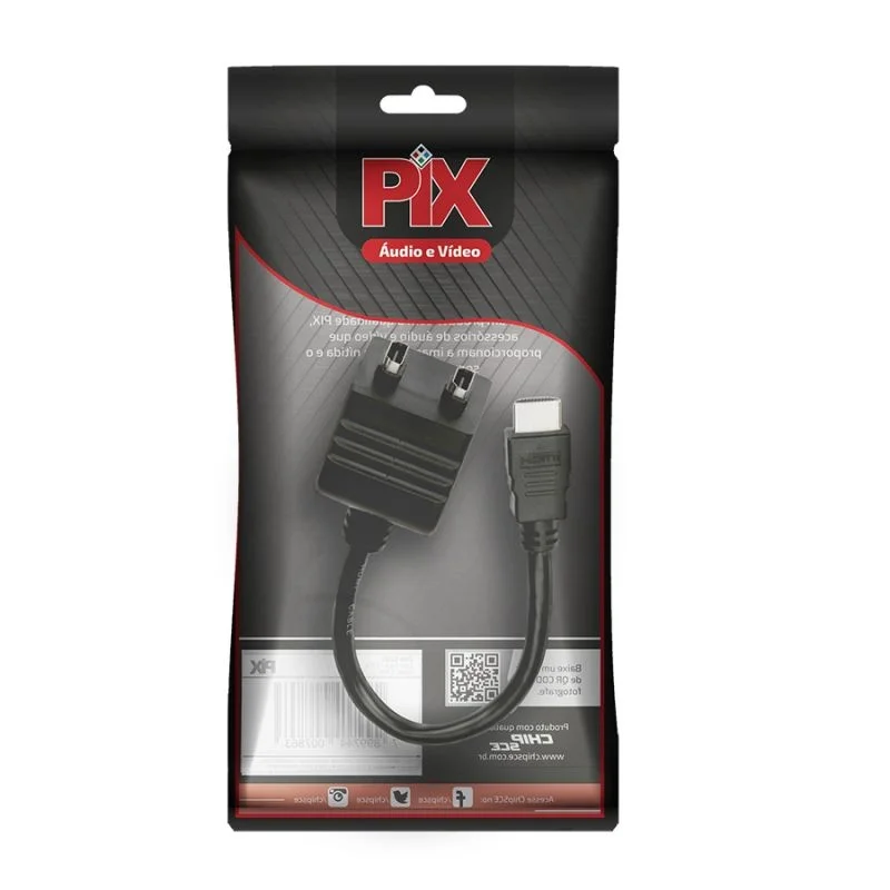 Imagem 2 de 3 do produto Cabo Adaptador Pix 018-3990 Duplicador, HDMI Macho Para 2 Saídas Fêmea
