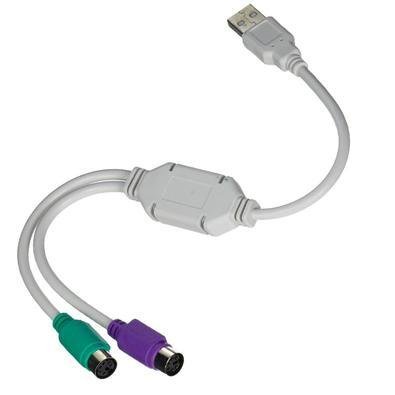 Cabo Conversor Usb Para 2 Ps2 - Teclado E Mouse