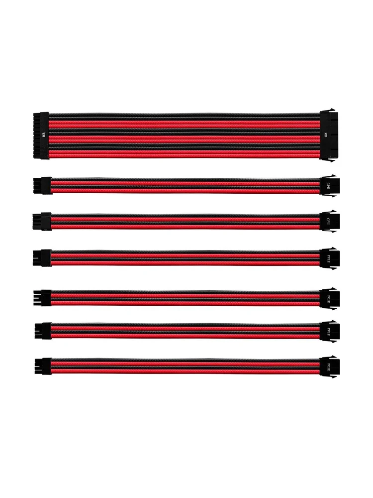 Imagem 4 de 5 do produto Kit Cooler Master De Extensão De Cabo Sleeved, Preto E Vermelho, Cma-nest16rdbk1-gl