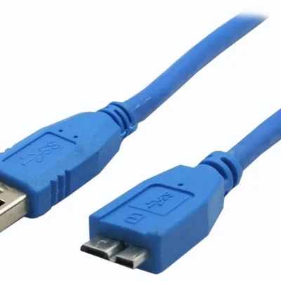 Cabo Usb 3.0 Para Hd Externo - 1 Metro - Usb Para Usb Micro B - 5gb/s - Azul