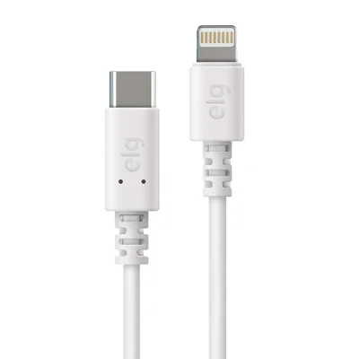 Cabo Usb Tipo-c Para Lightning, Sincronização E Carga Rápida 15w 3a, Malha Trançada, 2 Metros, Tcl20, Elg