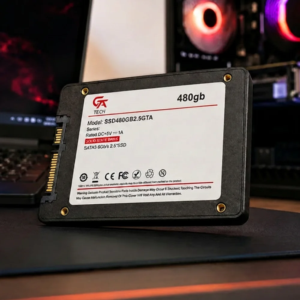Imagem 4 de 5 do produto SSD 480GB 2.5" Sata 3, Leitura 560MB/s, Gravação 500MB/s, Gta Tech - Ssd480gb2.5