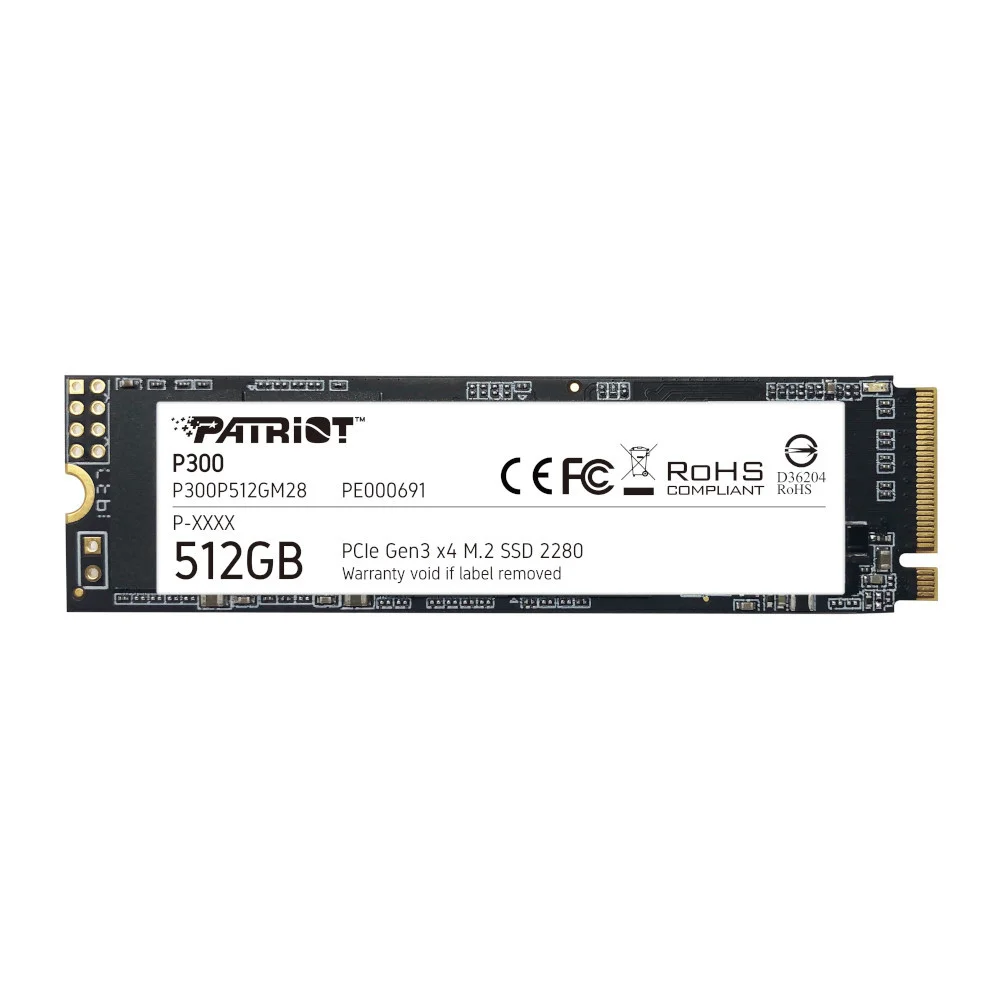 SSD Patriot P300, 512GB, M.2 2280 PCIE, Leitura até 1.700 MB/s, Gravação até 1.200 MB/s - P300P512GM28 SSD Patriot P300, 512GB, M.2 2280 PCIE, Leitura até 1.700 MB/s, Gravação até 1.200 MB/s - P300P512GM28