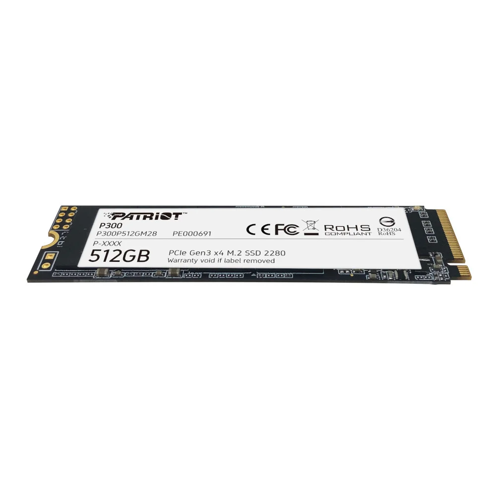 SSD Patriot P300, 512GB, M.2 2280 PCIE, Leitura até 1.700 MB/s, Gravação até 1.200 MB/s - P300P512GM28 SSD Patriot P300, 512GB, M.2 2280 PCIE, Leitura até 1.700 MB/s, Gravação até 1.200 MB/s - P300P512GM28