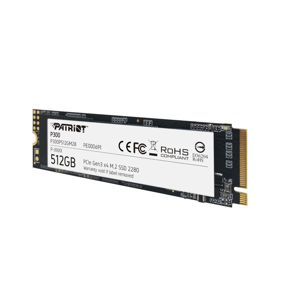 SSD Patriot P300, 512GB, M.2 2280 PCIE, Leitura até 1.700 MB/s, Gravação até 1.200 MB/s - P300P512GM28 SSD Patriot P300, 512GB, M.2 2280 PCIE, Leitura até 1.700 MB/s, Gravação até 1.200 MB/s - P300P512GM28