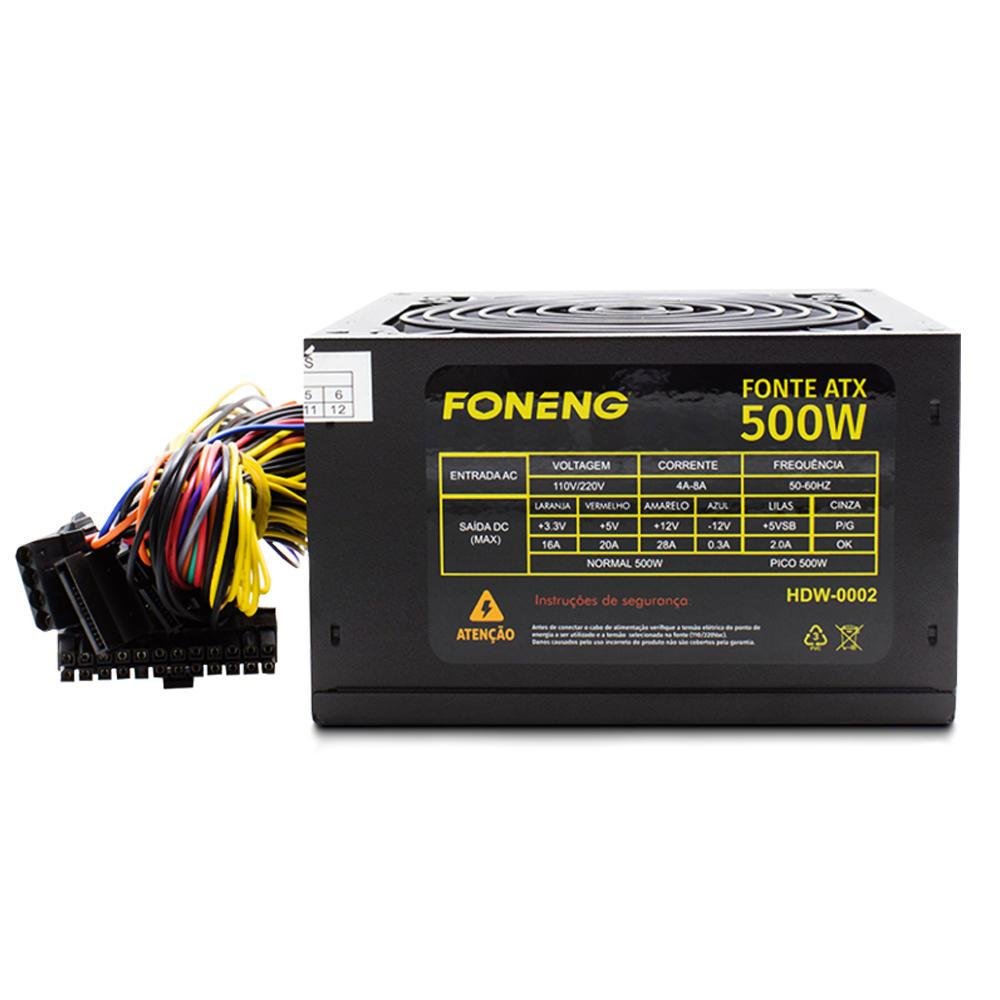 Fonte Foneng ATX, 500W Real - HDW0002