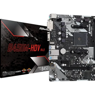Placa-Mãe AsRock, AMD AM4, HDMI, DVI e VGA - B450M-HDV