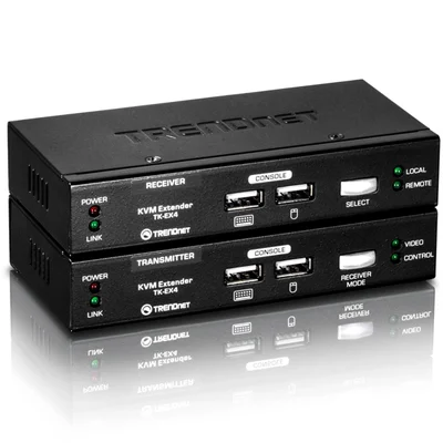 Kit Extensor Kvm Trendnet Tk-ex4,USB,Via Cabo De Rede,Estenda Teclado, Mouse, Até 100 Metros