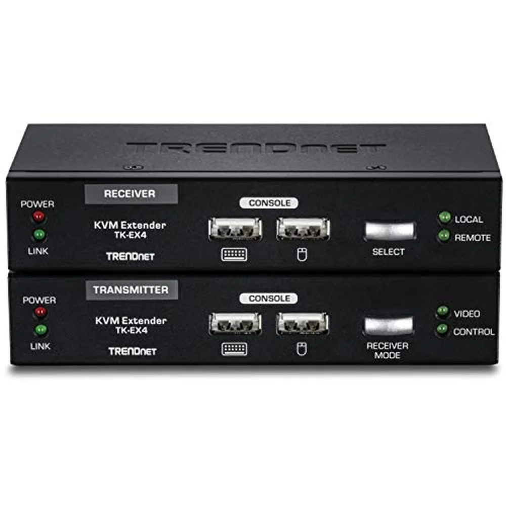 Imagem 4 de 5 do produto Kit Extensor Kvm Trendnet Tk-ex4,USB,Via Cabo De Rede,Estenda Teclado, Mouse, Até 100 Metros
