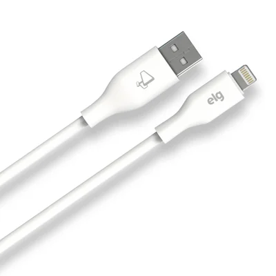 Cabo Lightning, Sincronização E Recarga 12w 2.4a, Pvc De Alta Resistência, 2 Metros, Branco, L820, Elg