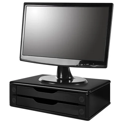 Imagem 2 de 4 do produto Suporte De Mesa Para Monitor, Com 2 Gavetas, Black Piano - 3346