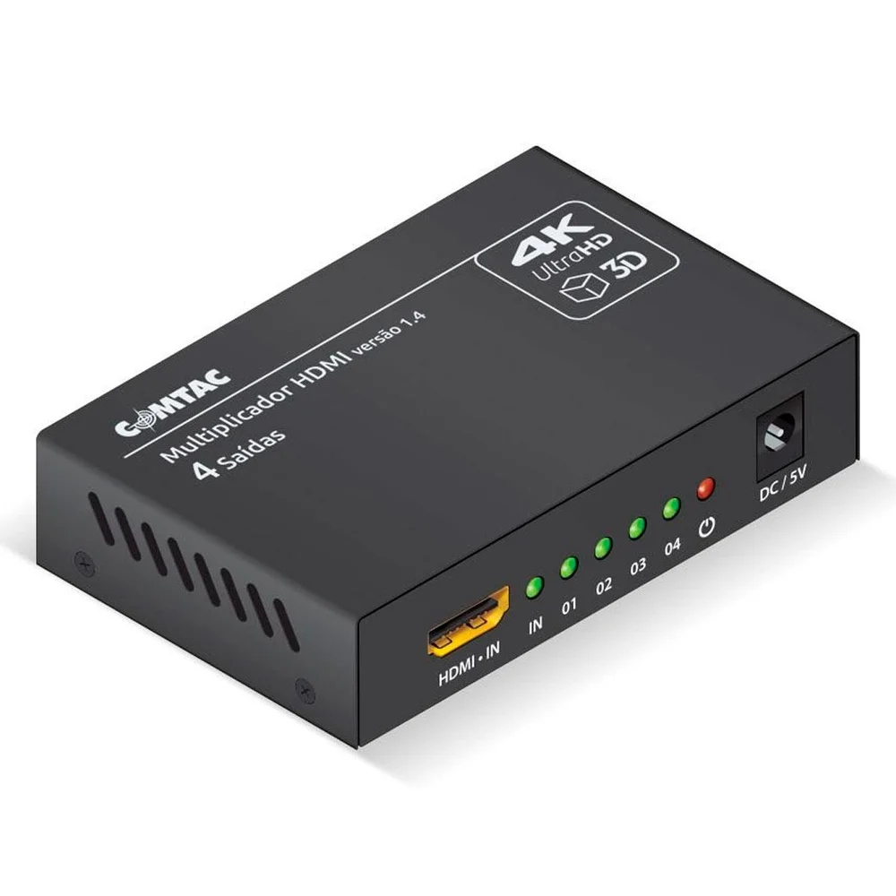 Imagem 1 de 4 do produto Multiplicador De Vídeo HDMI 4k - Com 4 Saídas - Comtac 9378